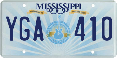 MS license plate YGA410