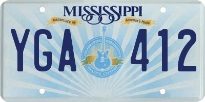MS license plate YGA412
