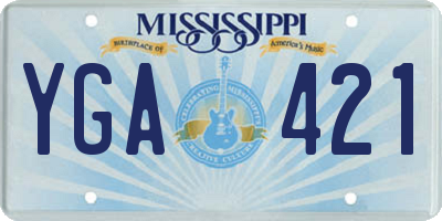 MS license plate YGA421