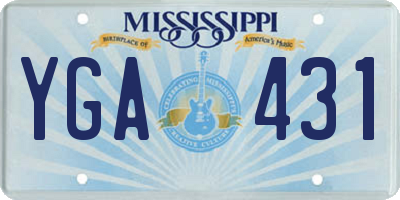 MS license plate YGA431