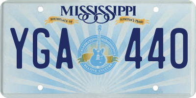MS license plate YGA440