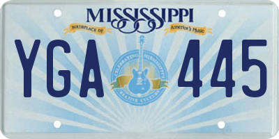 MS license plate YGA445