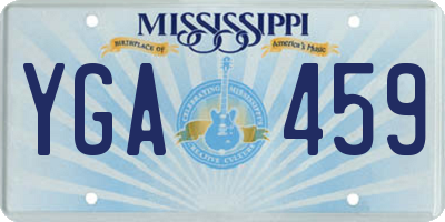 MS license plate YGA459
