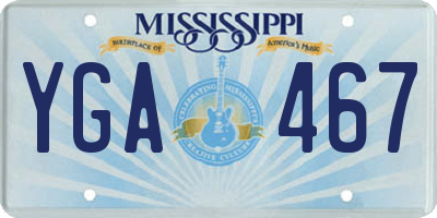 MS license plate YGA467