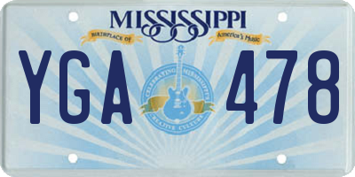 MS license plate YGA478