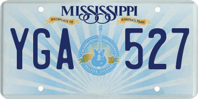 MS license plate YGA527