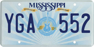 MS license plate YGA552