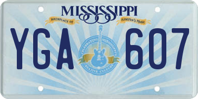 MS license plate YGA607