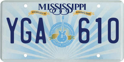 MS license plate YGA610