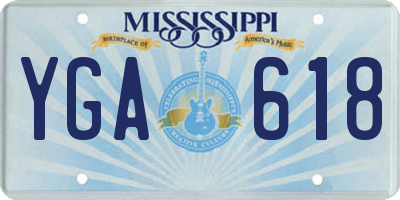MS license plate YGA618