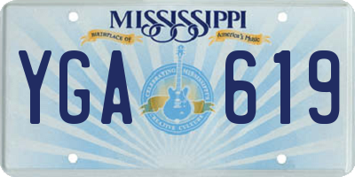 MS license plate YGA619