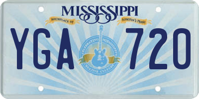 MS license plate YGA720
