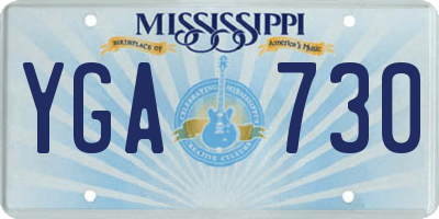 MS license plate YGA730