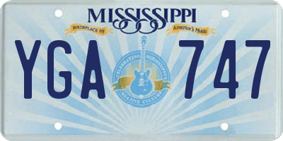 MS license plate YGA747