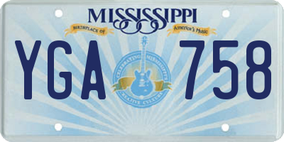 MS license plate YGA758
