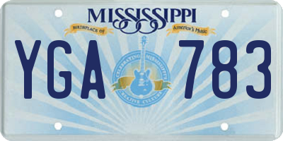 MS license plate YGA783