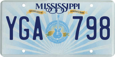 MS license plate YGA798