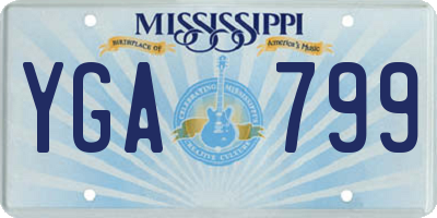 MS license plate YGA799