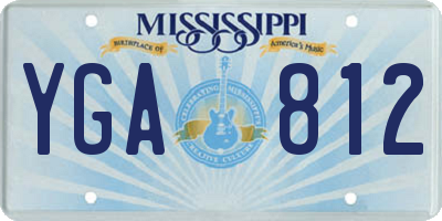 MS license plate YGA812
