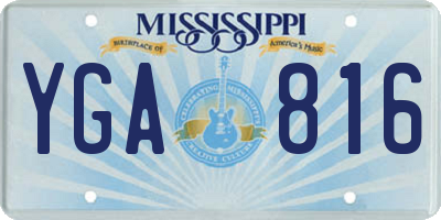 MS license plate YGA816