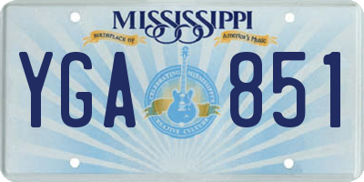 MS license plate YGA851