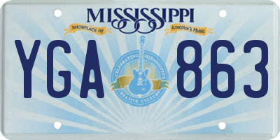 MS license plate YGA863