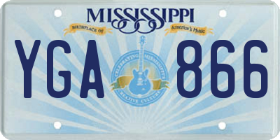 MS license plate YGA866