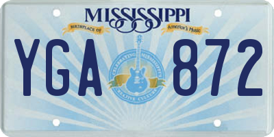 MS license plate YGA872