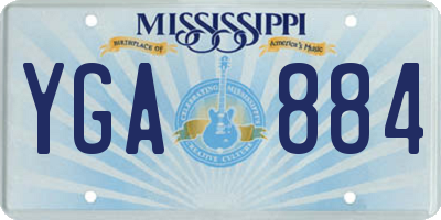 MS license plate YGA884