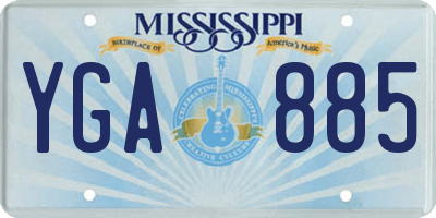 MS license plate YGA885