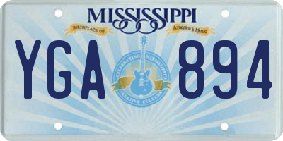 MS license plate YGA894
