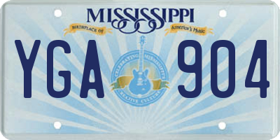 MS license plate YGA904