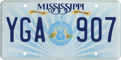 MS license plate YGA907