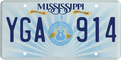 MS license plate YGA914