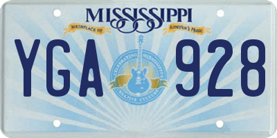 MS license plate YGA928