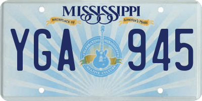 MS license plate YGA945