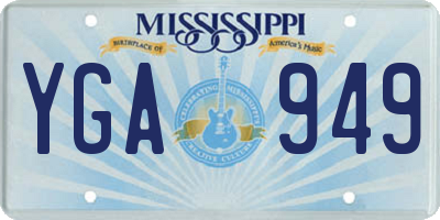 MS license plate YGA949