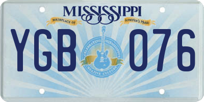 MS license plate YGB076