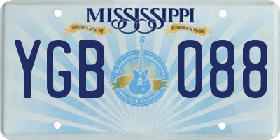 MS license plate YGB088