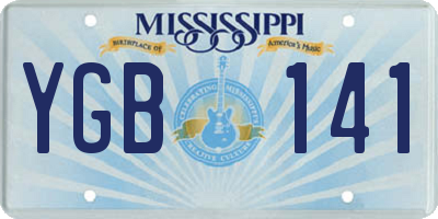 MS license plate YGB141
