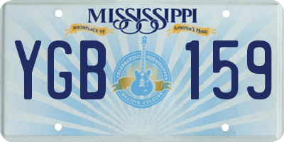 MS license plate YGB159