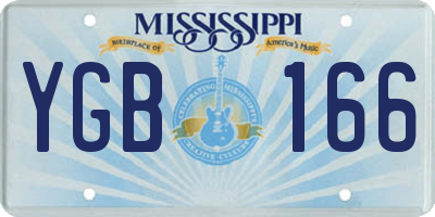 MS license plate YGB166