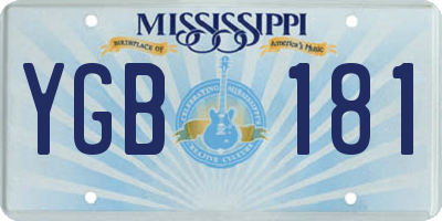 MS license plate YGB181