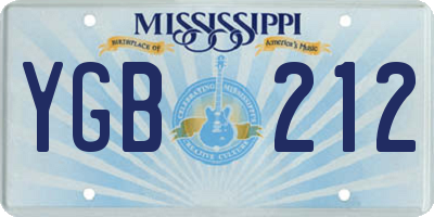 MS license plate YGB212