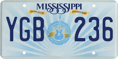 MS license plate YGB236