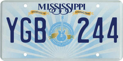 MS license plate YGB244