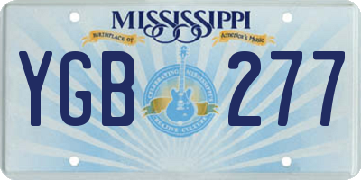 MS license plate YGB277