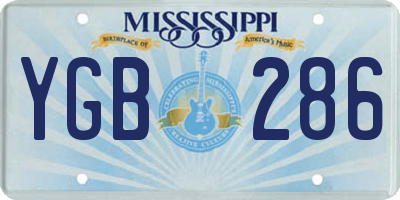 MS license plate YGB286