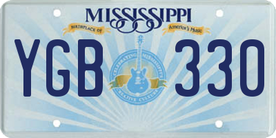 MS license plate YGB330