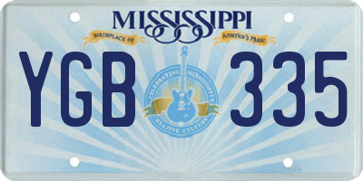 MS license plate YGB335
